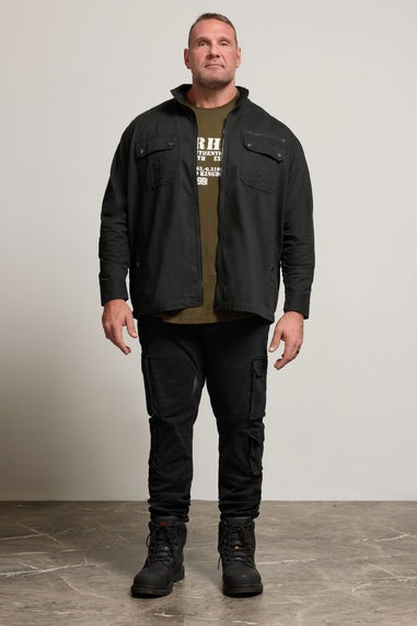 BadRhino Black Cotton Zip Through Jacket