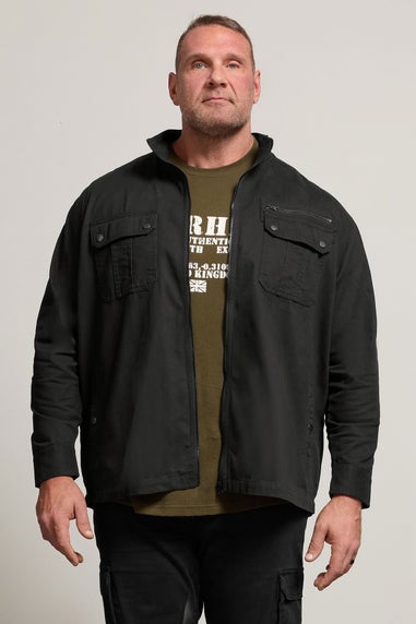 BadRhino Black Cotton Zip Through Jacket