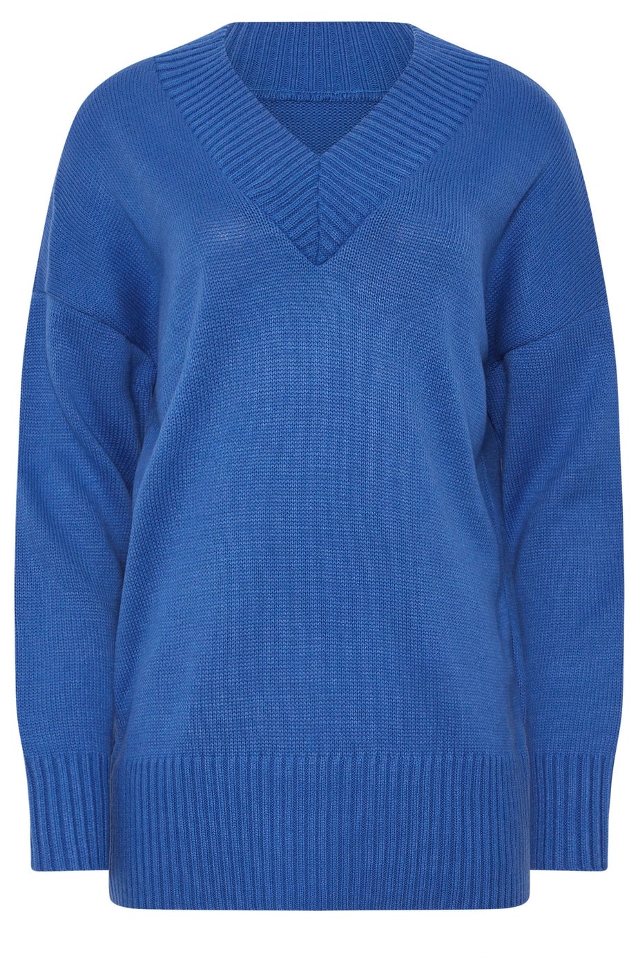 Long Tall Sally Cobalt Blue Knitted V-Neck Jumper