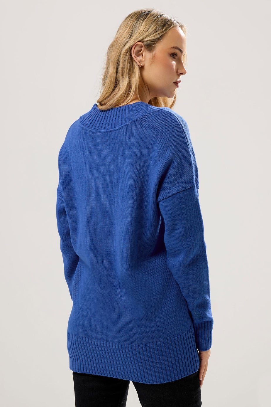 Long Tall Sally Cobalt Blue Knitted V-Neck Jumper