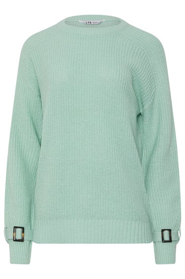 Long Tall Sally Green Knitted Buckle Sleeve Jumper