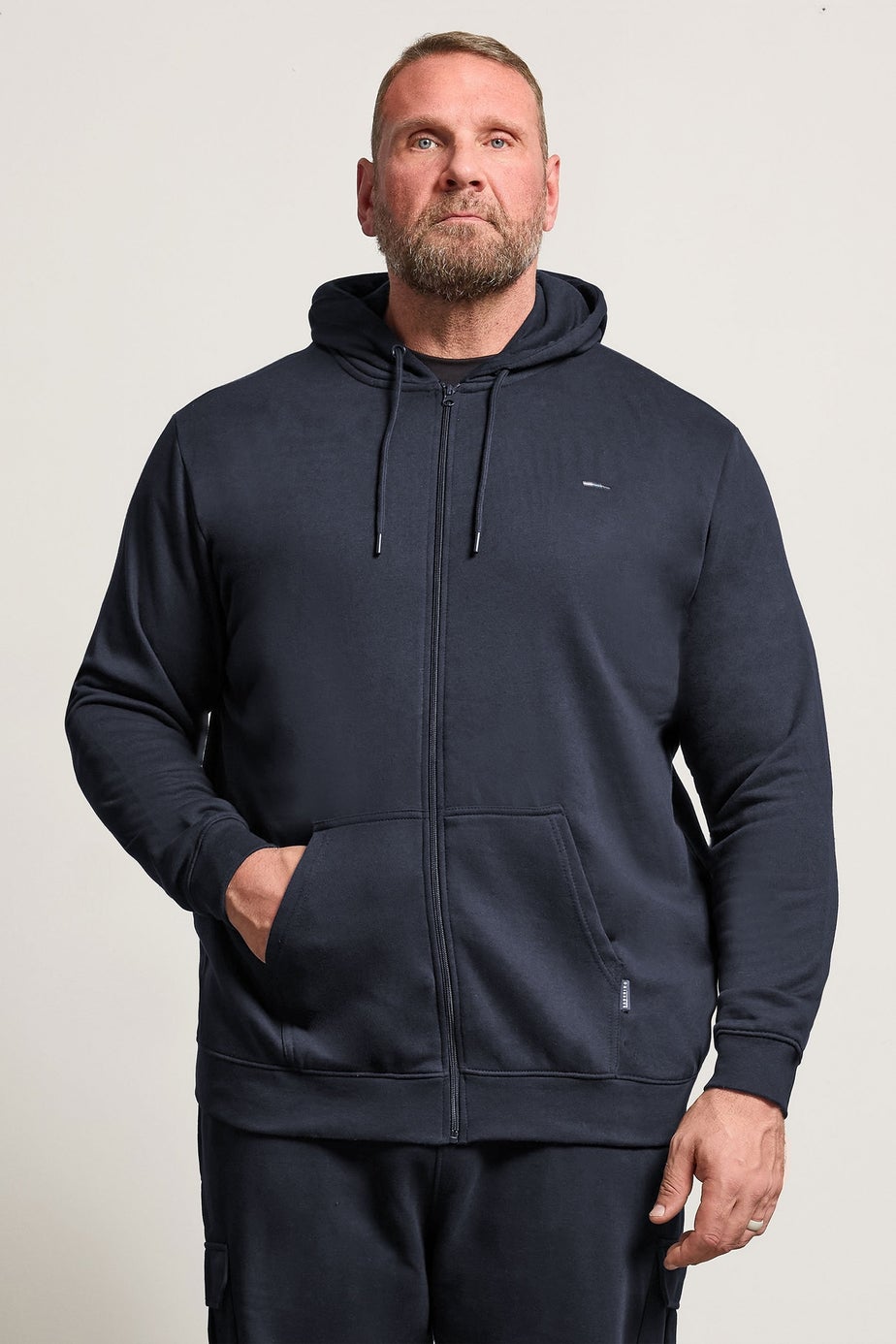 BadRhino 2 Pack Navy Blue Zip Through Hoodies