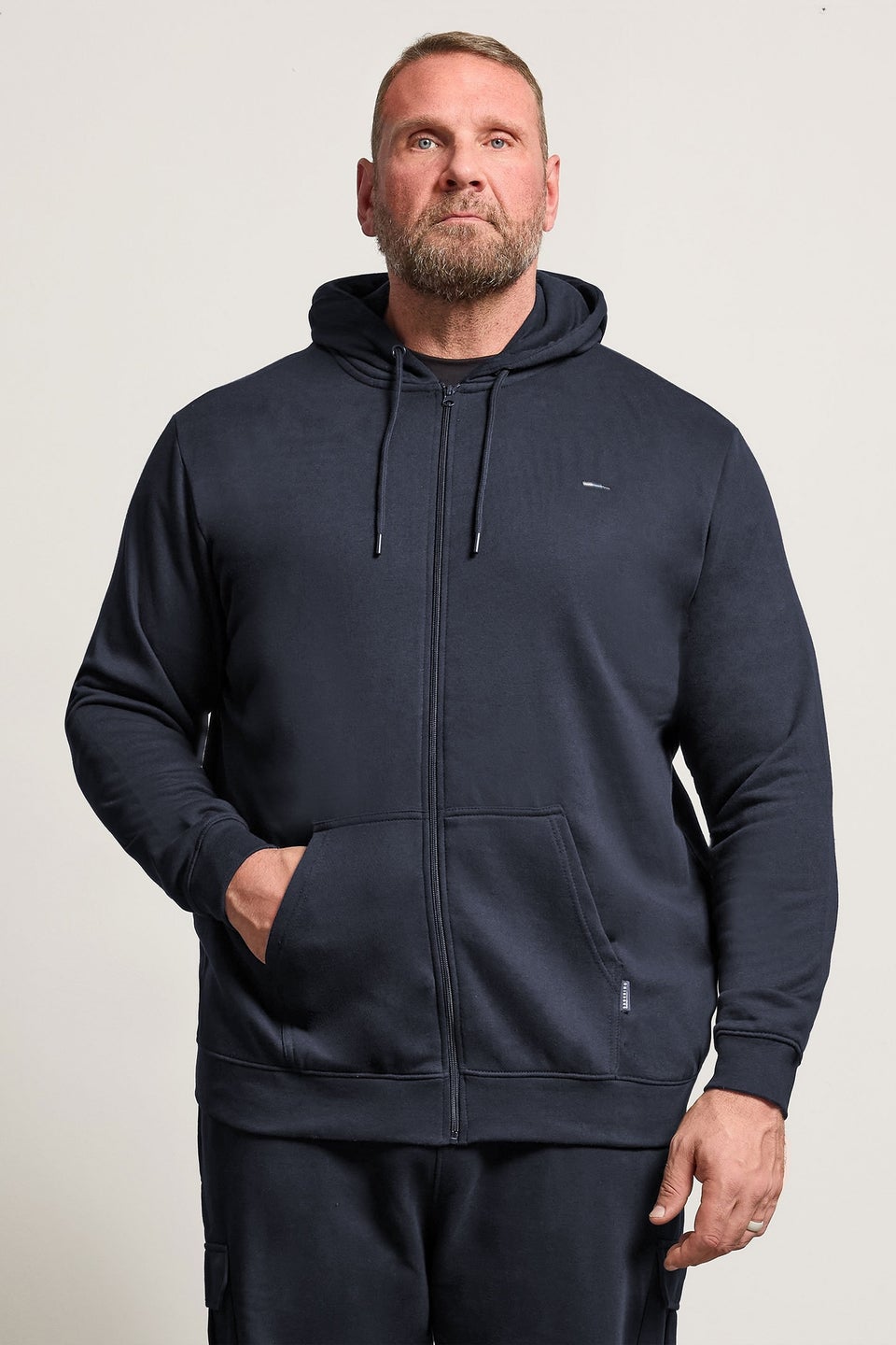 BadRhino 2 Pack Navy Blue Zip Through Hoodies