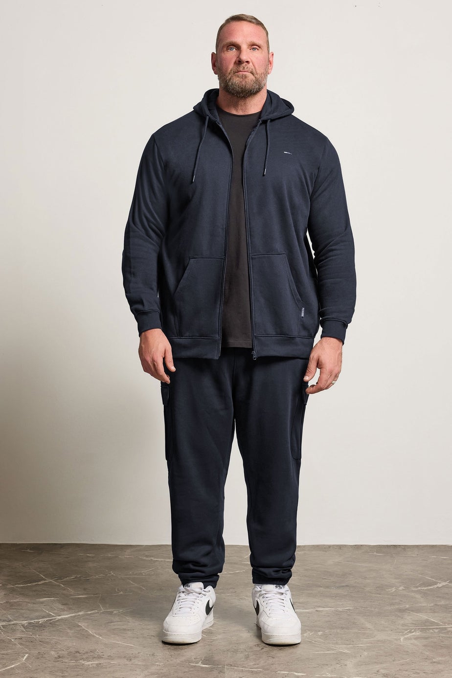 BadRhino 2 Pack Navy Blue Zip Through Hoodies