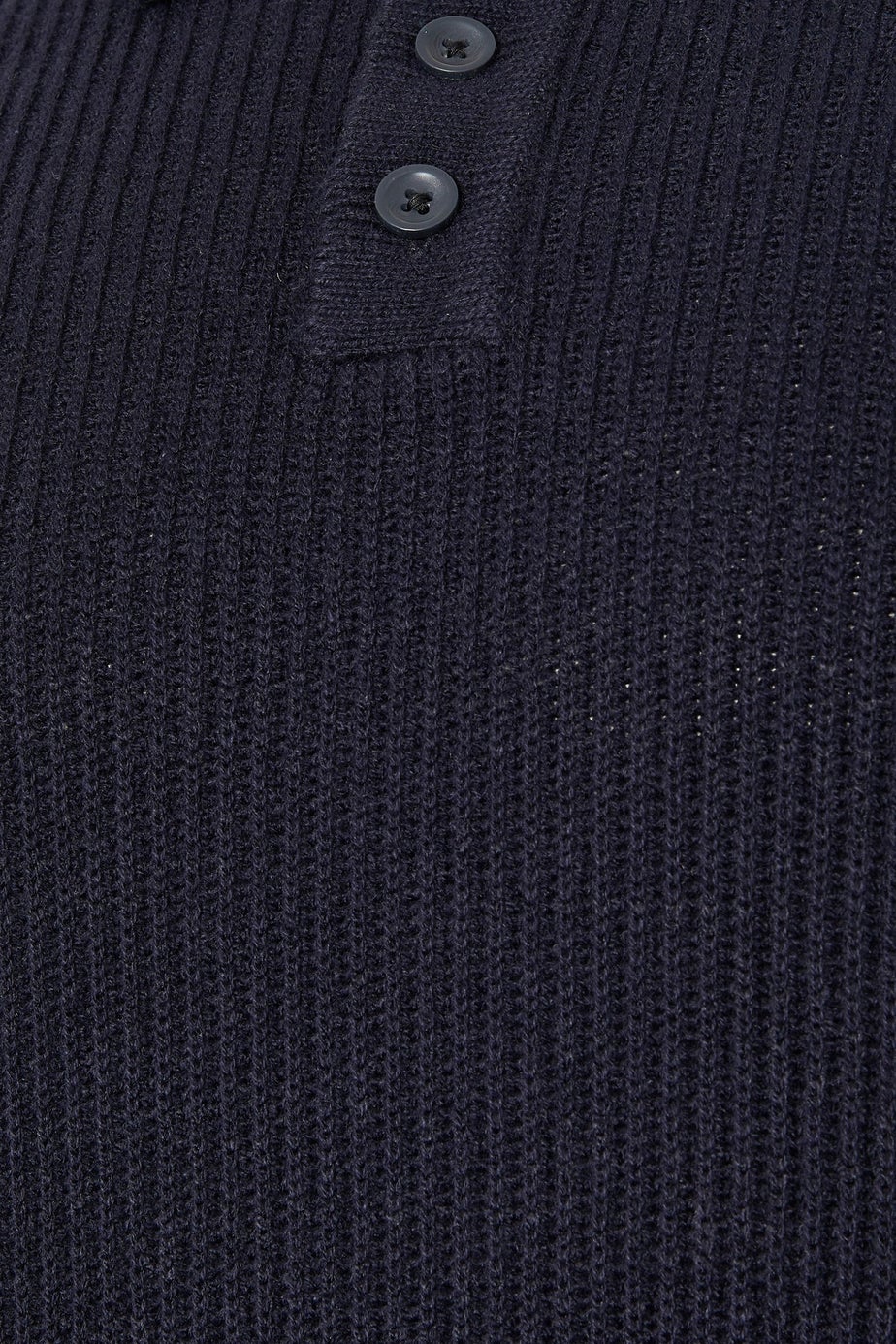 BadRhino Navy Blue Chunky Knit Collared Jumper