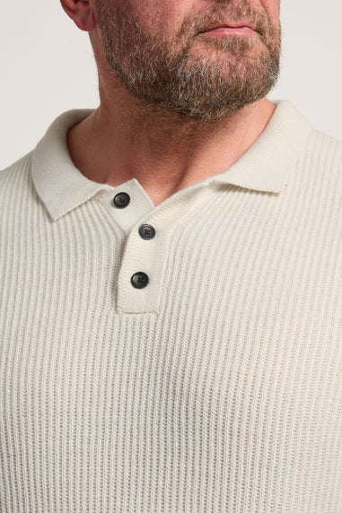 BadRhino Natural Brown Chunky Knit Collared Jumper