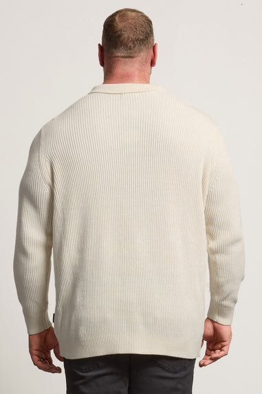 BadRhino Natural Brown Chunky Knit Collared Jumper