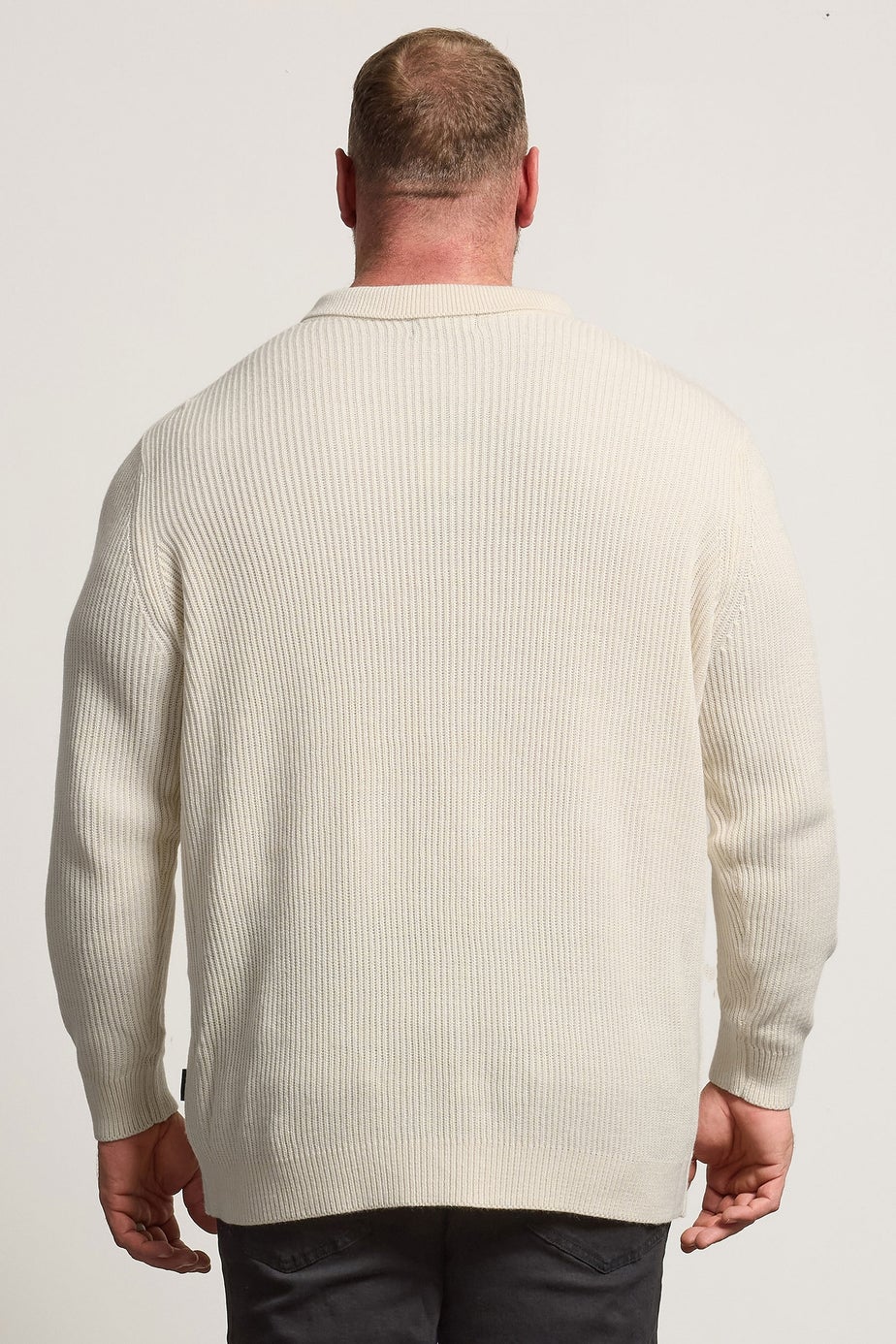 BadRhino Natural Brown Chunky Knit Collared Jumper