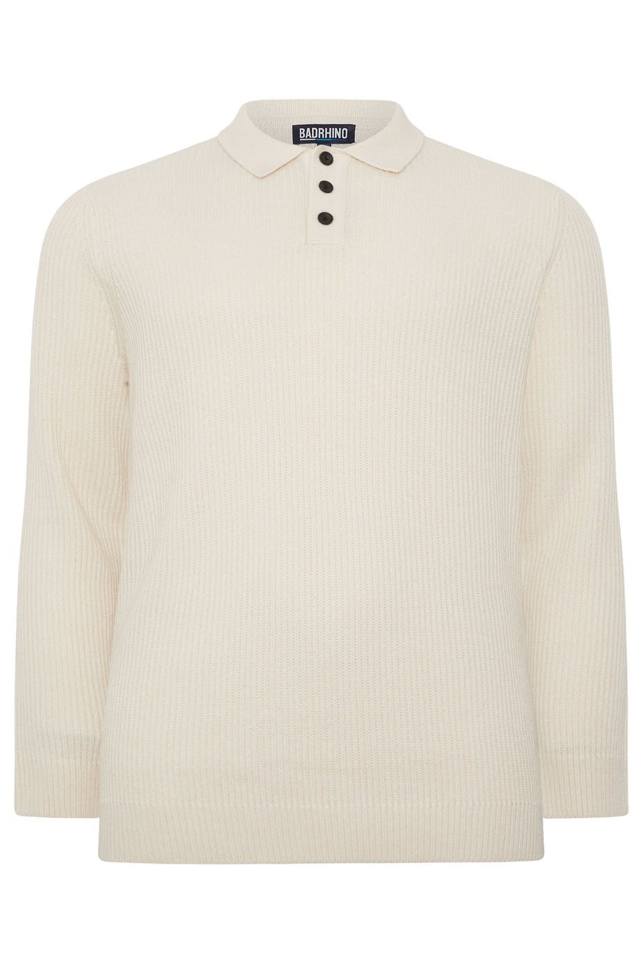 BadRhino Natural Brown Chunky Knit Collared Jumper