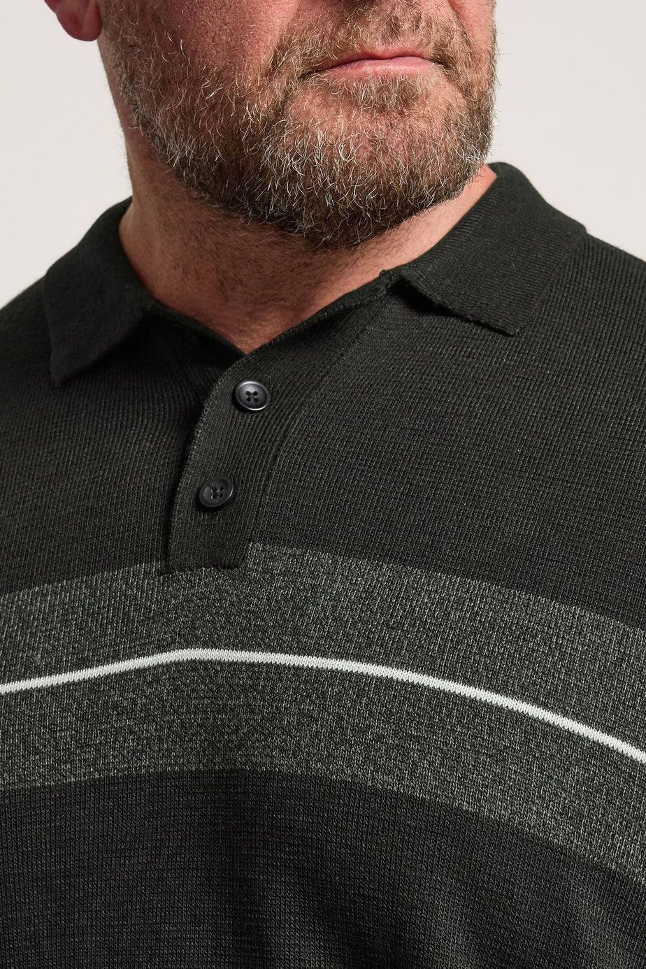 BadRhino Black Stripe Collared Knitted Jumper