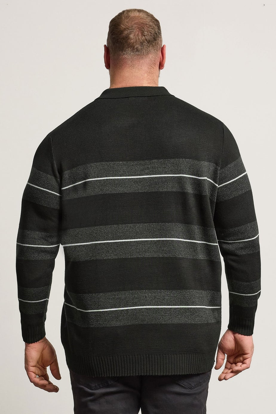 BadRhino Black Stripe Collared Knitted Jumper