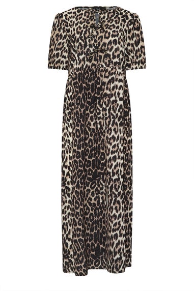 Long Tall Sally Beige Brown Tie Front Smock Dress