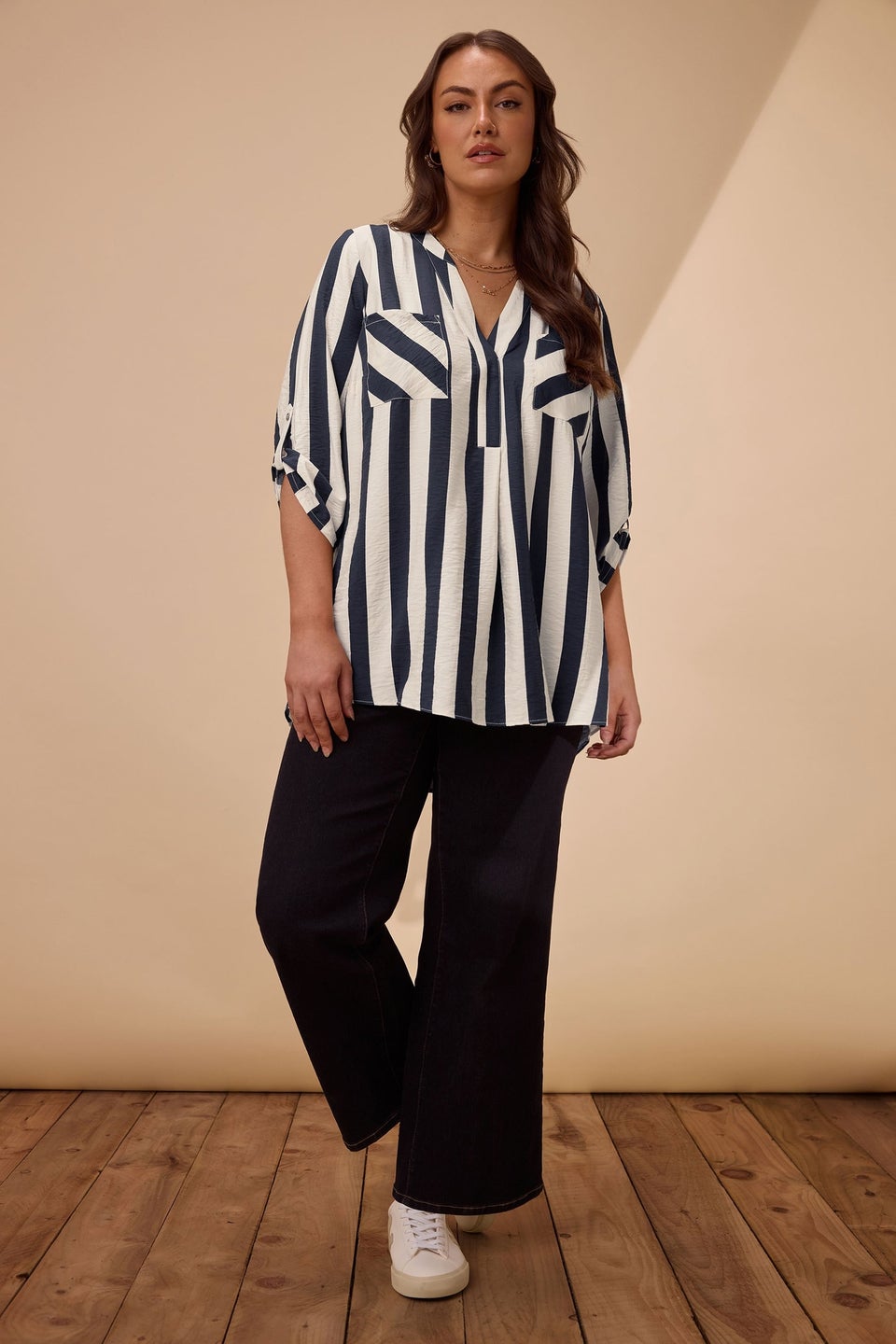 Evans Curve Navy Stripe Overhead Utility Shirt