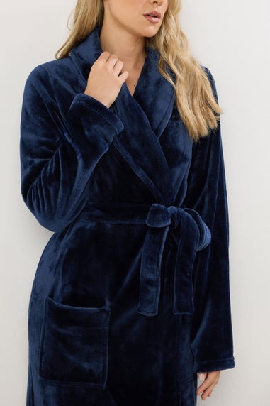 Long Tall Sally Navy Blue Super Luxe Maxi Dressing Gown