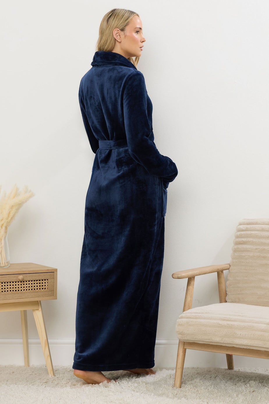 Long Tall Sally Navy Blue Super Luxe Maxi Dressing Gown