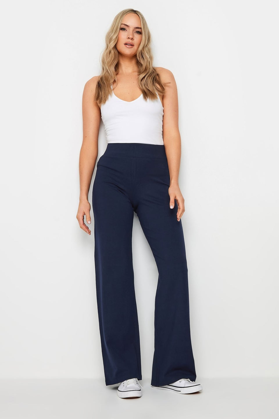 Long Tall Sally Navy Blue Wide Leg Yoga Pants
