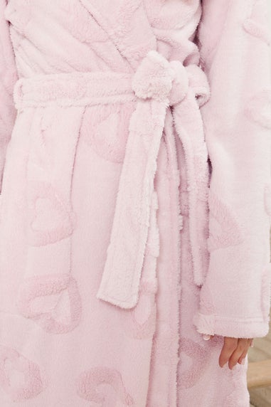 Long Tall Sally Light Pink Heart Embossed Dressing Gown