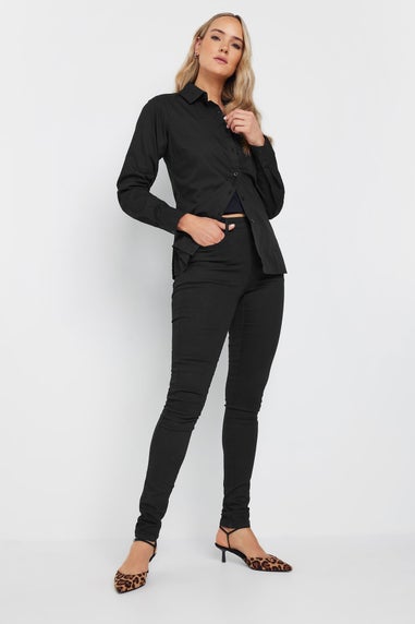 Long Tall Sally Black Fitted Cotton Shirt