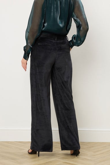 Long Tall Sally Black Velvet Palazzo Trousers