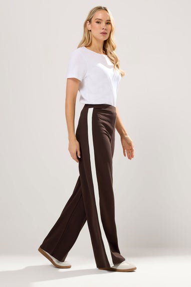 Long Tall Sally Brown Stripe Wide Leg Trousers