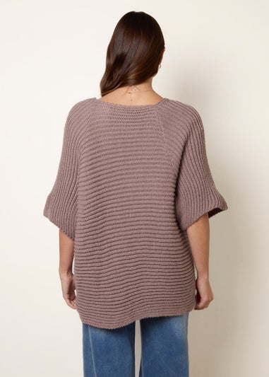 Blue Vanilla Beige Pointelle Knit Cardigan