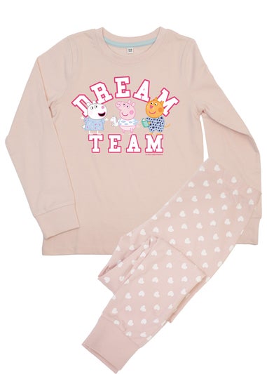 Peppa Pig Dream Team Girls Pink Graphic Pyjamas (3-8 Years)