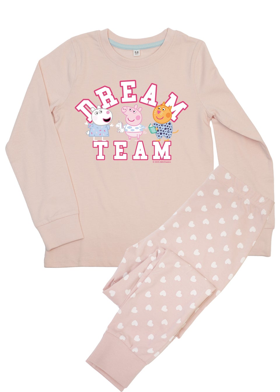 Peppa Pig Dream Team Girls Pink Graphic Pyjamas (3-8 Years)