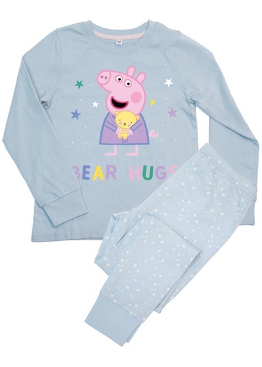 Peppa Pig Bear Hugs Girls Blue Graphic Pyjamas (3-8 Years)