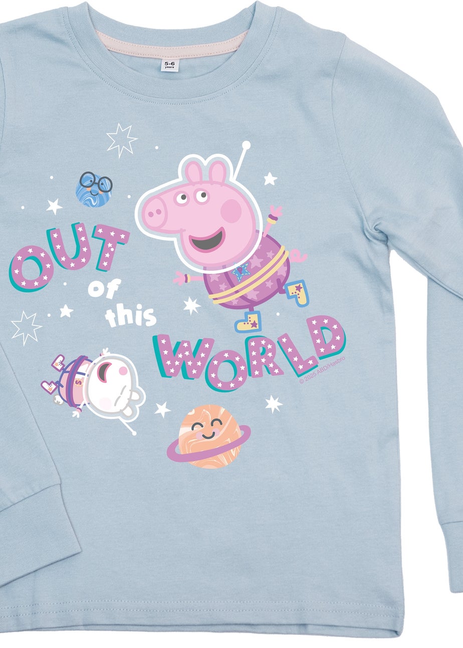 Peppa Pig Out Of This World Girls Blue Graphic Pyjamas (3-8 Years)