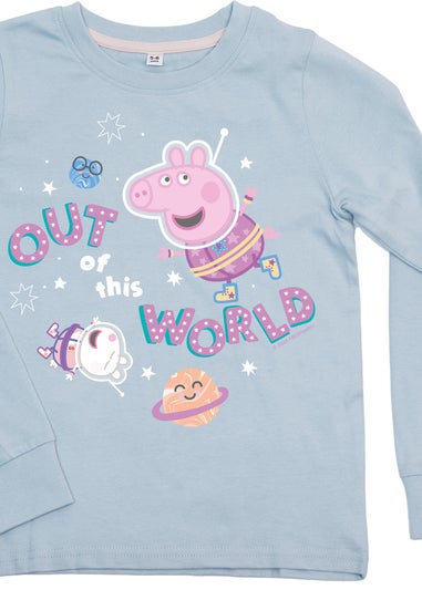 Peppa Pig Out Of This World Girls Blue Graphic Pyjamas (3-8 Years)