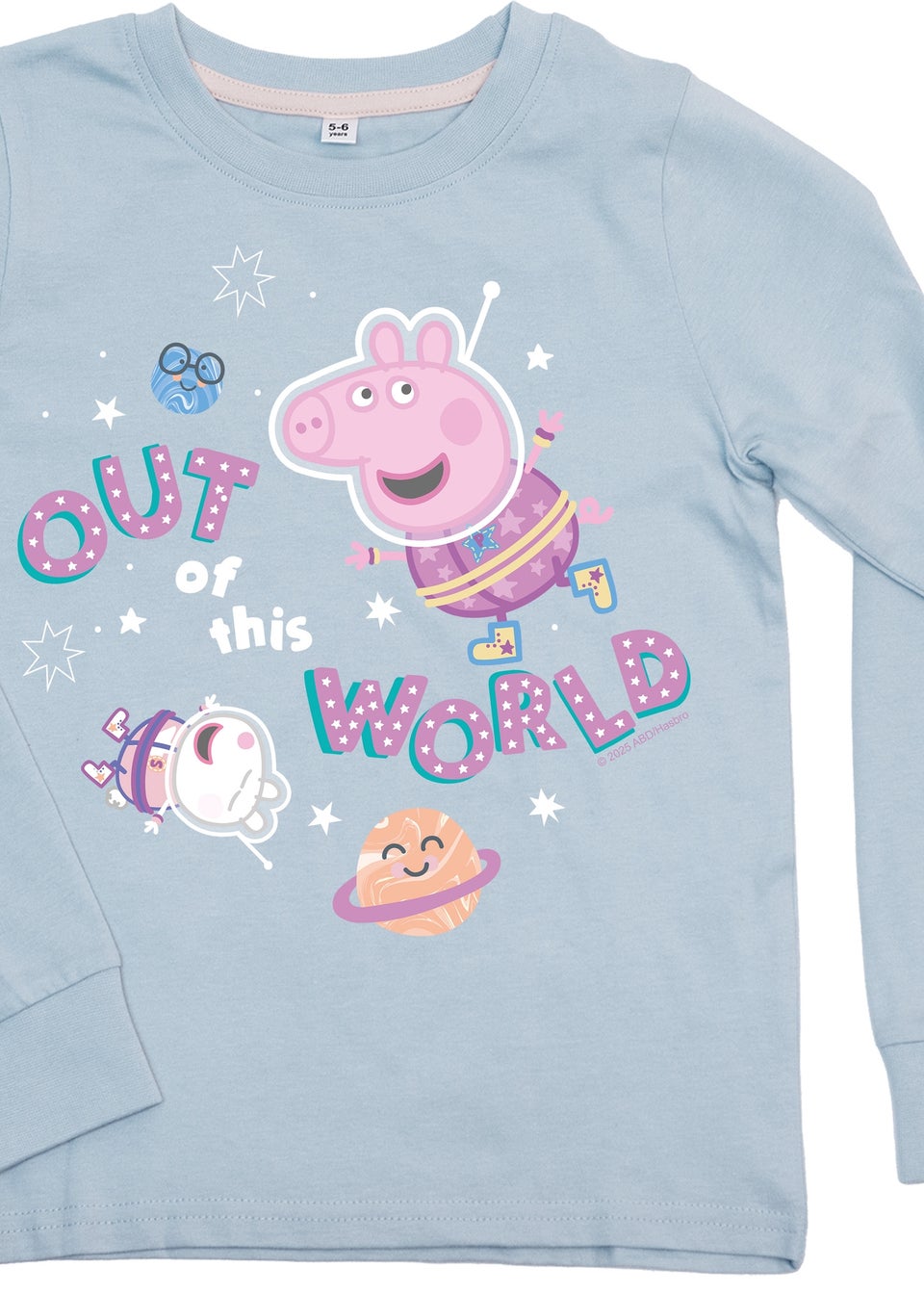 Peppa Pig Out Of This World Girls Blue Graphic Pyjamas (3-8 Years)