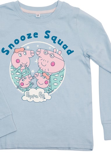 Peppa Pig Family Snooze Squad Girls Blue Graphic Pyjamas (3-8 Years)