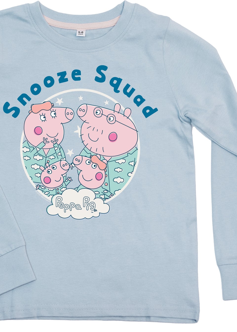 Peppa Pig Family Snooze Squad Girls Blue Graphic Pyjamas (3-8 Years)