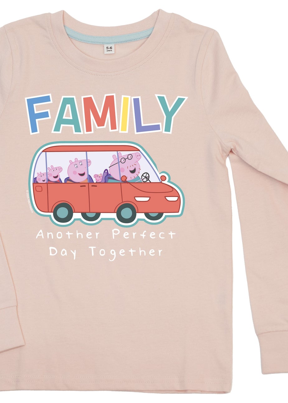 Peppa Pig Family Girls Pink Graphic Pyjamas (3-8 Years)