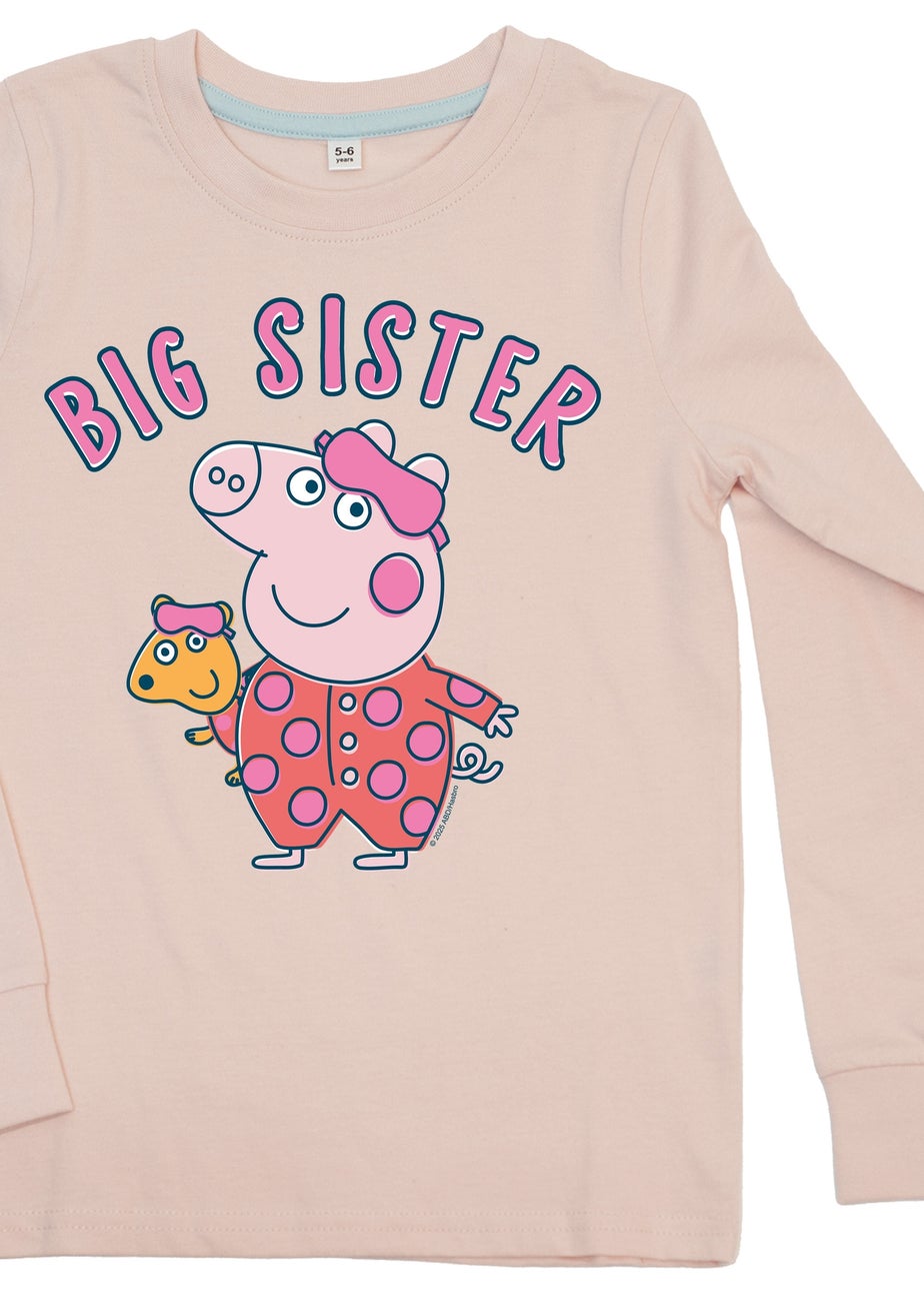 Peppa Pig Big Sister Girls Pink Graphic Pyjamas (3-8 Years)
