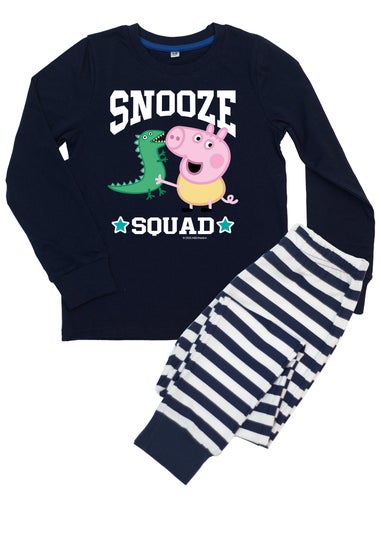 Peppa Pig George Snooze Squad Boys Navy Graphic Pyjamas (3-8 Years)