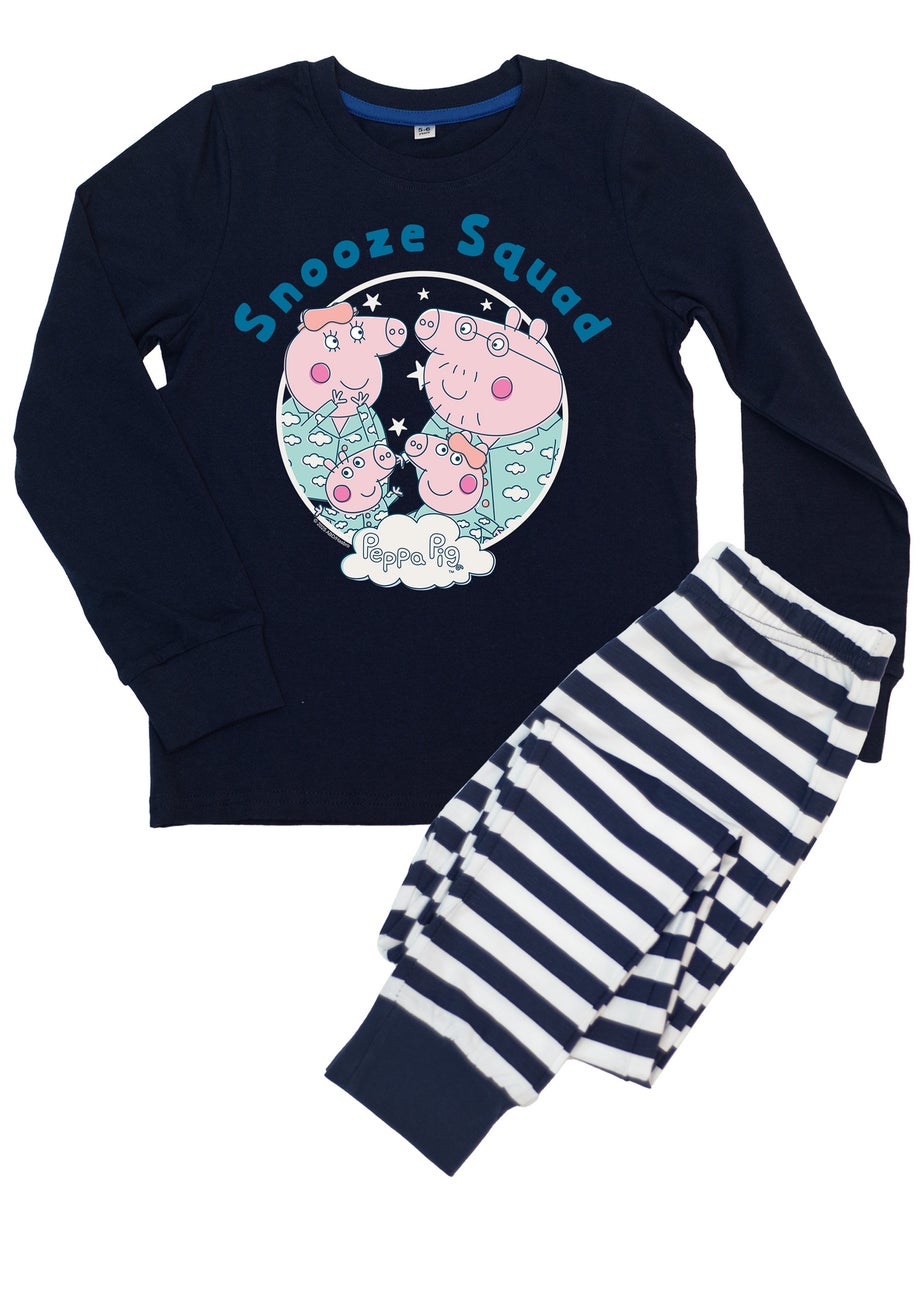 Peppa Pig Family Snooze Squad Boys Navy Graphic Pyjamas (3-8 Years)