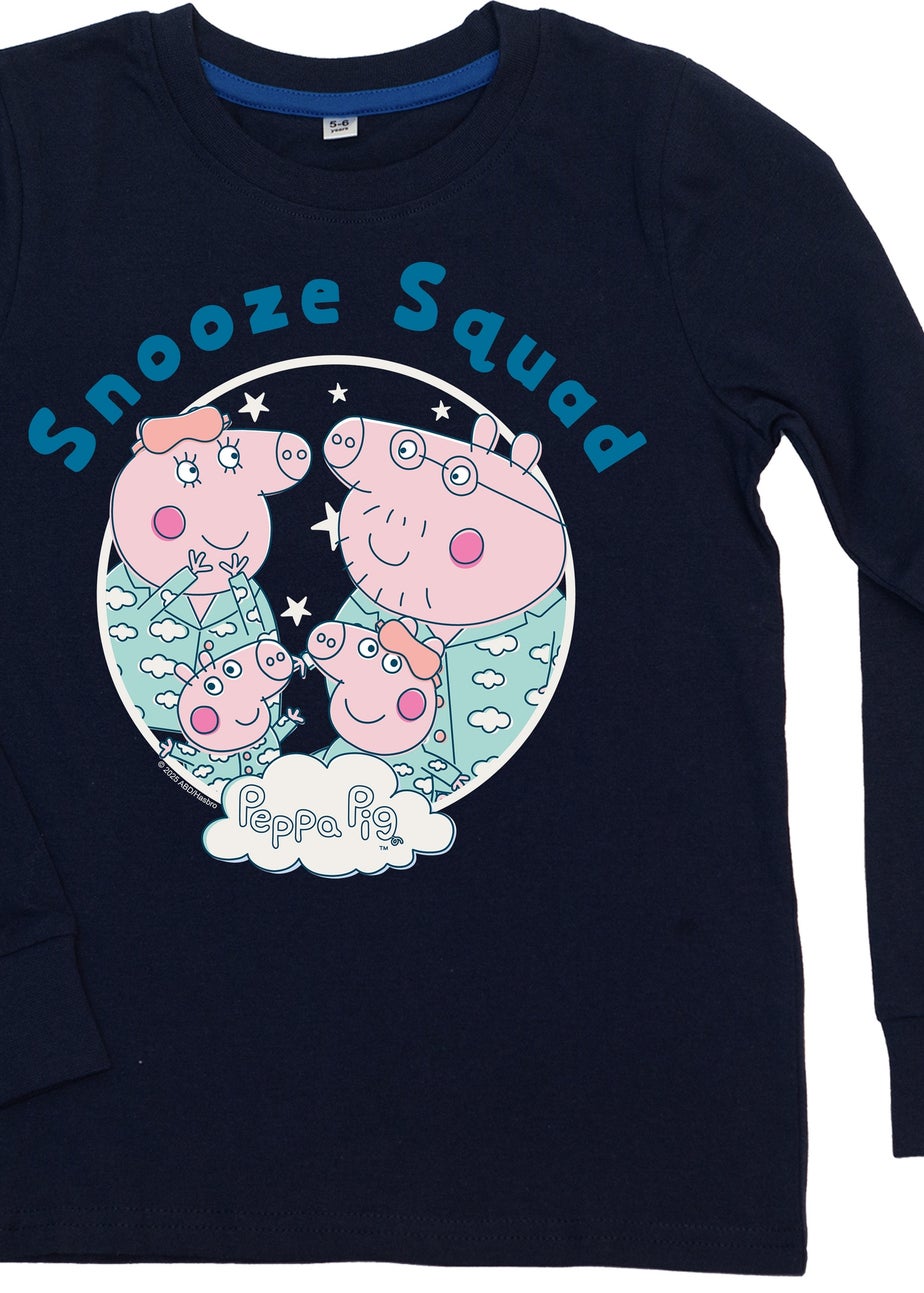 Peppa Pig Family Snooze Squad Boys Navy Graphic Pyjamas (3-8 Years)