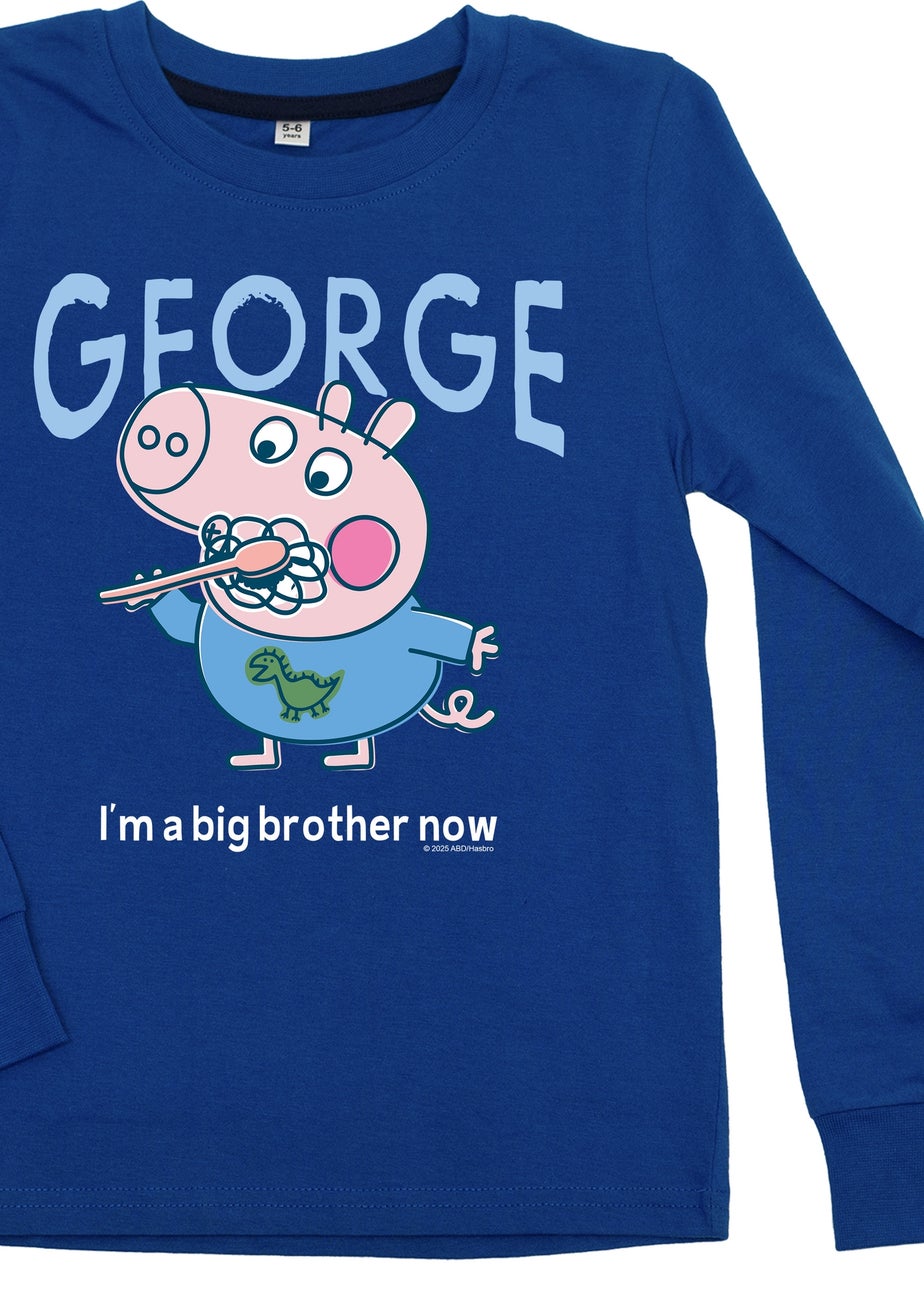 Peppa Pig George Big Brother Boys Blue Graphic Pyjamas (3-8 Years)