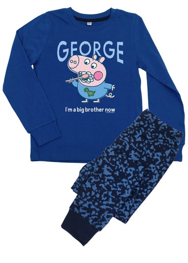 Peppa Pig George Big Brother Boys Blue Graphic Pyjamas (3-8 Years)