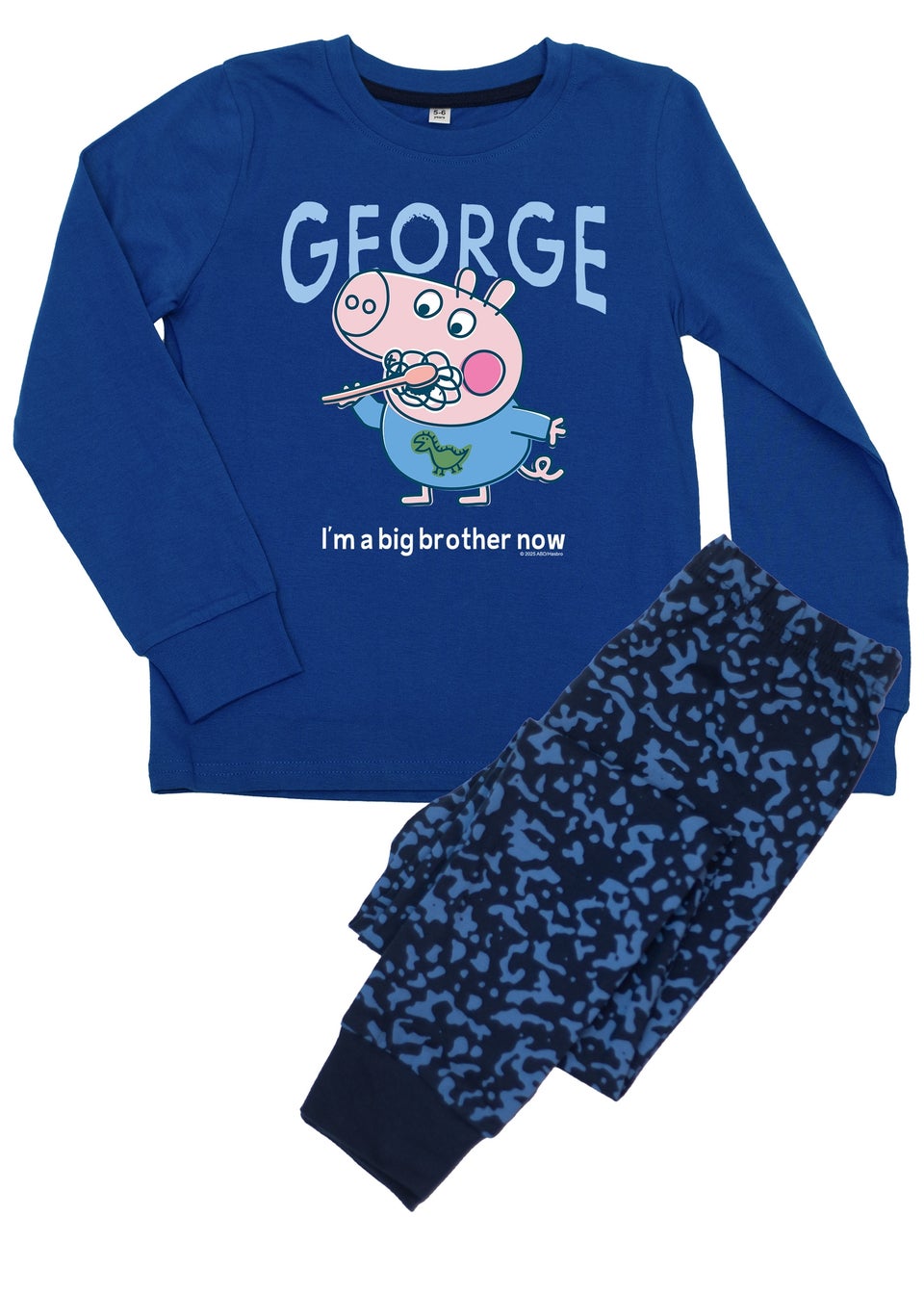 Peppa Pig George Big Brother Boys Blue Graphic Pyjamas (3-8 Years)