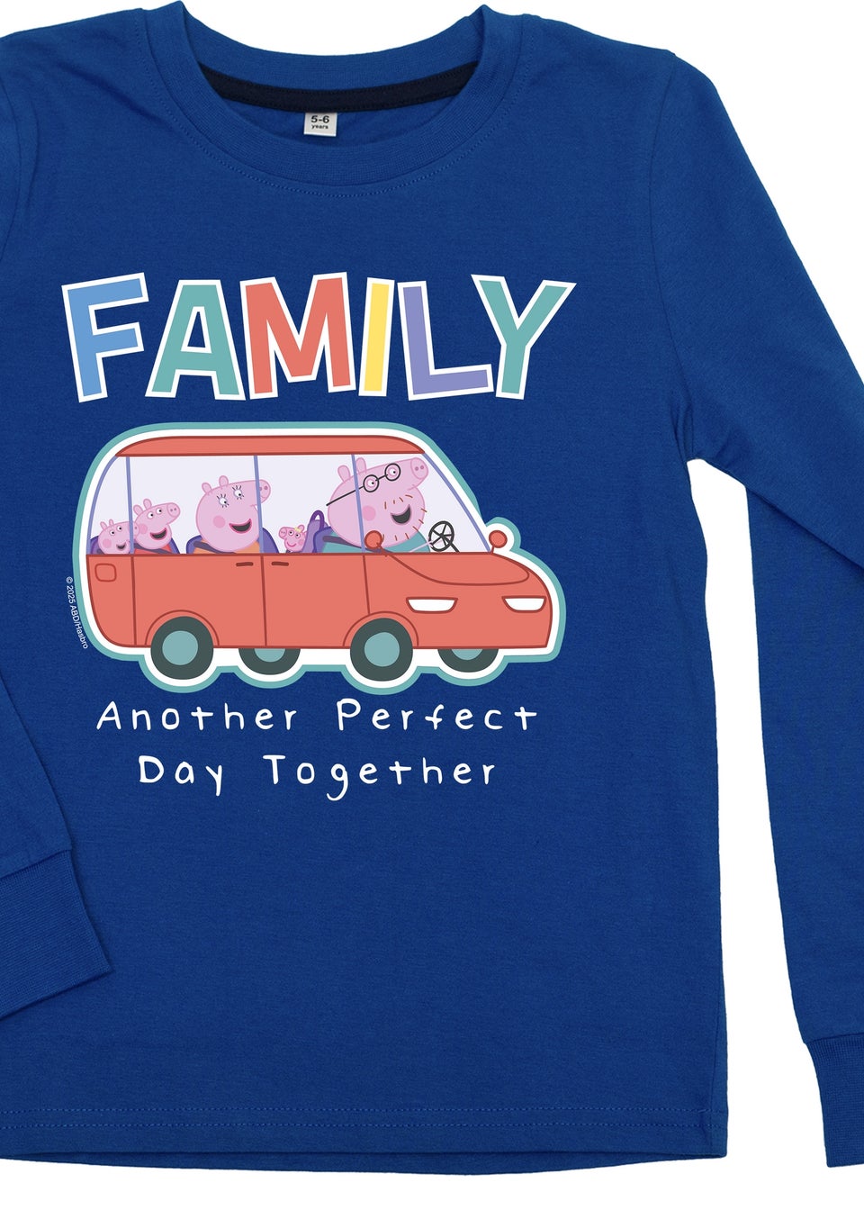 Peppa Pig Family Boys Blue Graphic Pyjamas (3-8 Years)