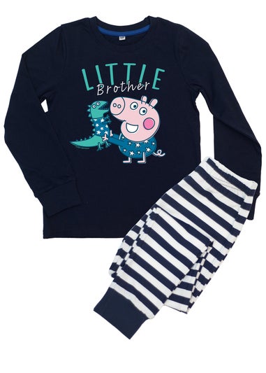 Peppa Pig George Little Brother Boys Navy Graphic Pyjamas (3-8 Years)