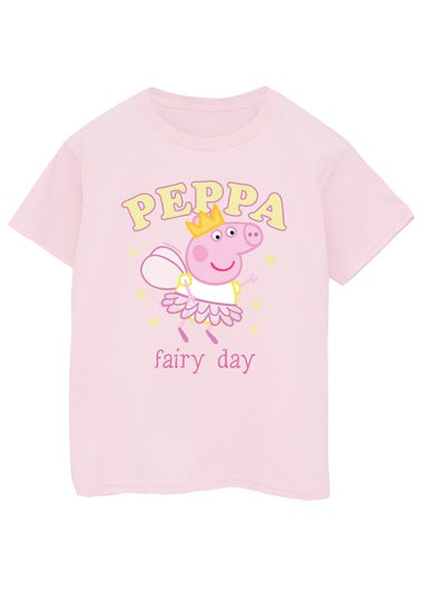 Peppa Pig Fairy Day Girls Pink Graphic T-Shirt (3-13 Years)