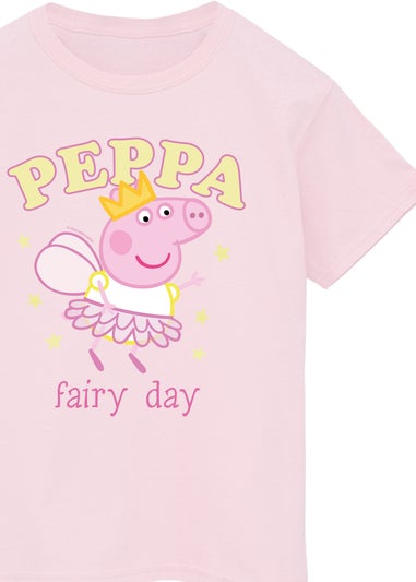Peppa Pig Fairy Day Girls Pink Graphic T-Shirt (3-13 Years)