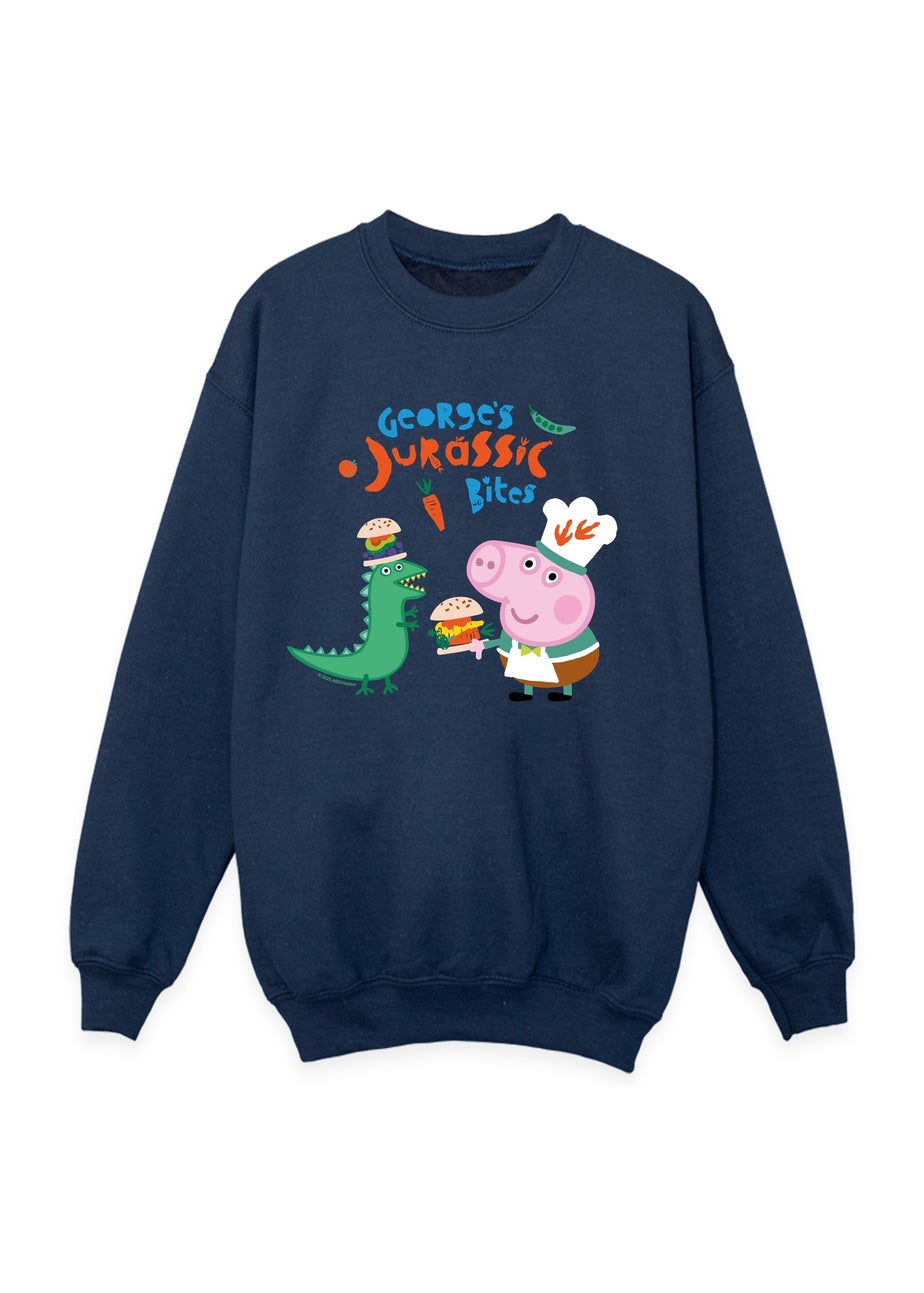 Peppa Pig George Jurassic Boys Navy Blue Graphic Sweatshirt (3-13 Years)