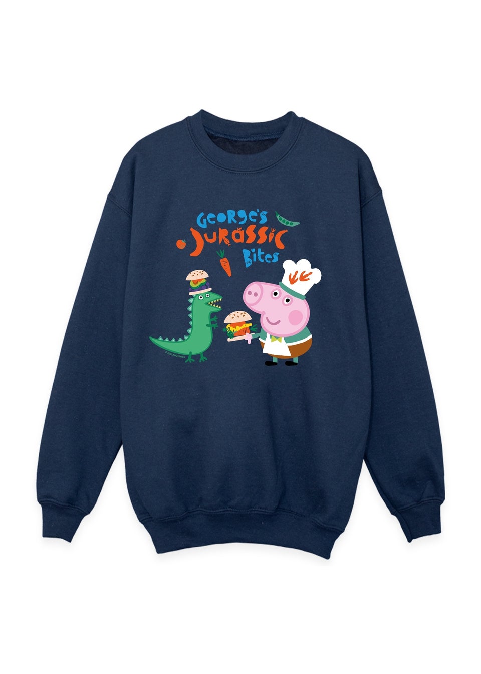 Peppa Pig George Jurassic Boys Navy Blue Graphic Sweatshirt (3-13 Years)