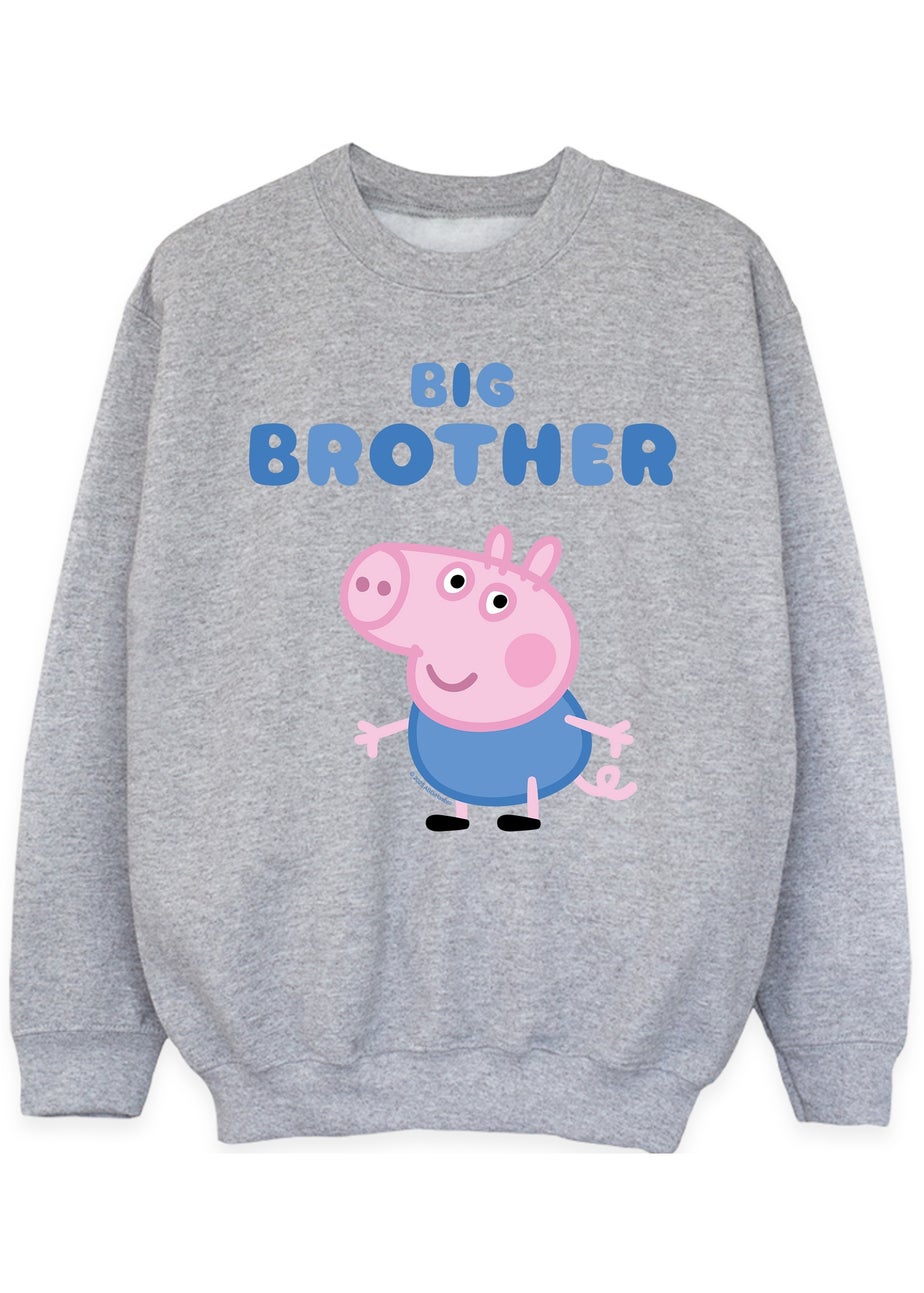Peppa Pig George Big Brother Boys Grey Graphic Sweatshirt (3-13 Years)