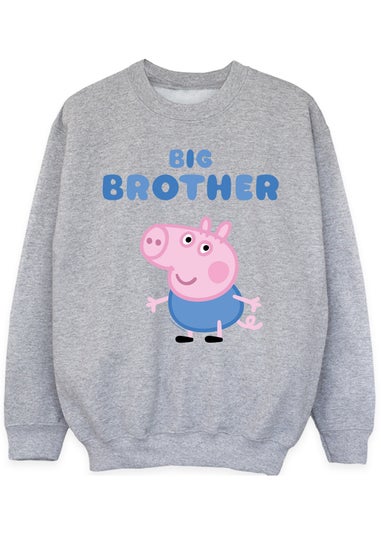 Peppa Pig George Big Brother Boys Grey Graphic Sweatshirt (3-13 Years)