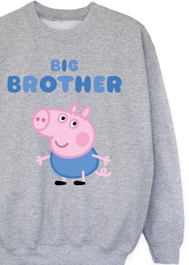 Peppa Pig George Big Brother Boys Grey Graphic Sweatshirt (3-13 Years)